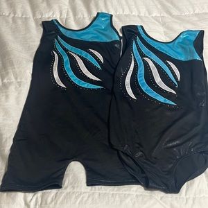 Gymnastics 🤸‍♀️ Dance 2Pc Leotard Romper Bodysuit Set